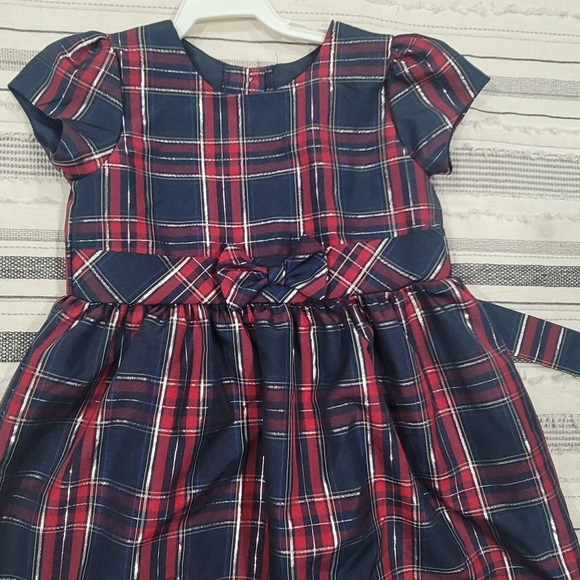 Wonder NationBlue Navy Tartan Plaid Taffeta Christmas Holiday Party Dress 24m 2T - Picture 4 of 6